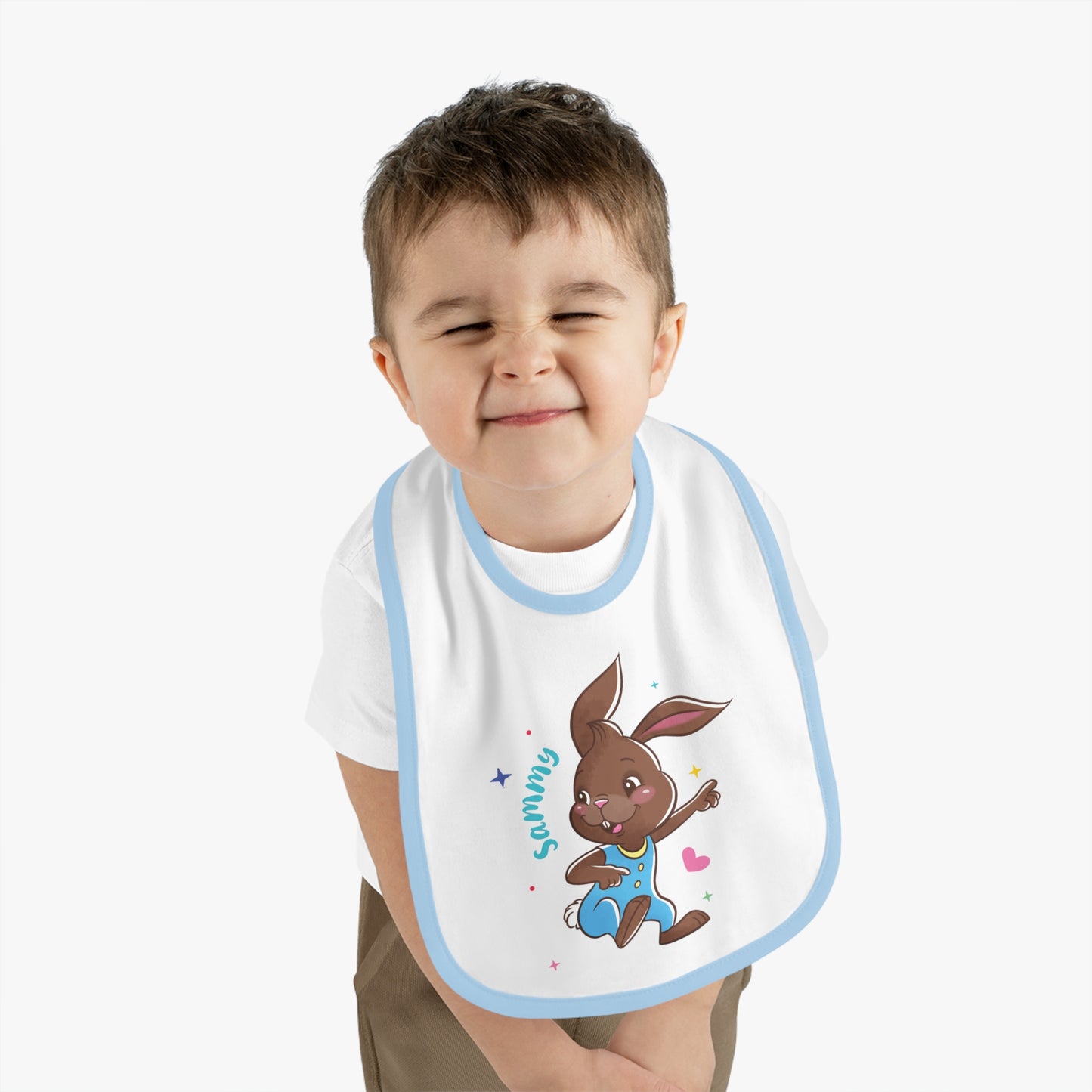 Sammy the Bunny Bib – Sweet, Silly & Snack-Read