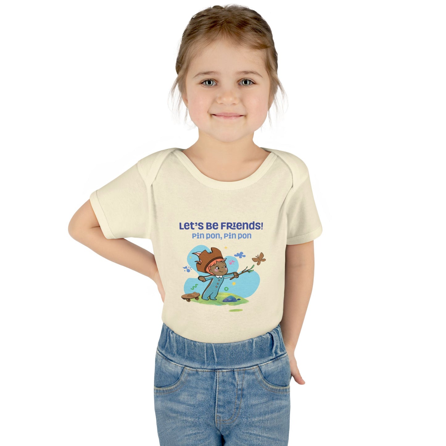 Pin Pon Let’s Be Friends Infant Bodysuit / Baby Onesie