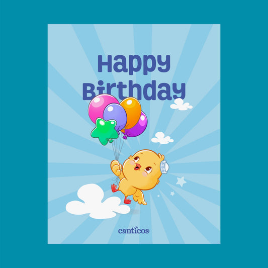 Ricky Happy Birthday Balloon Sky Kids Poster