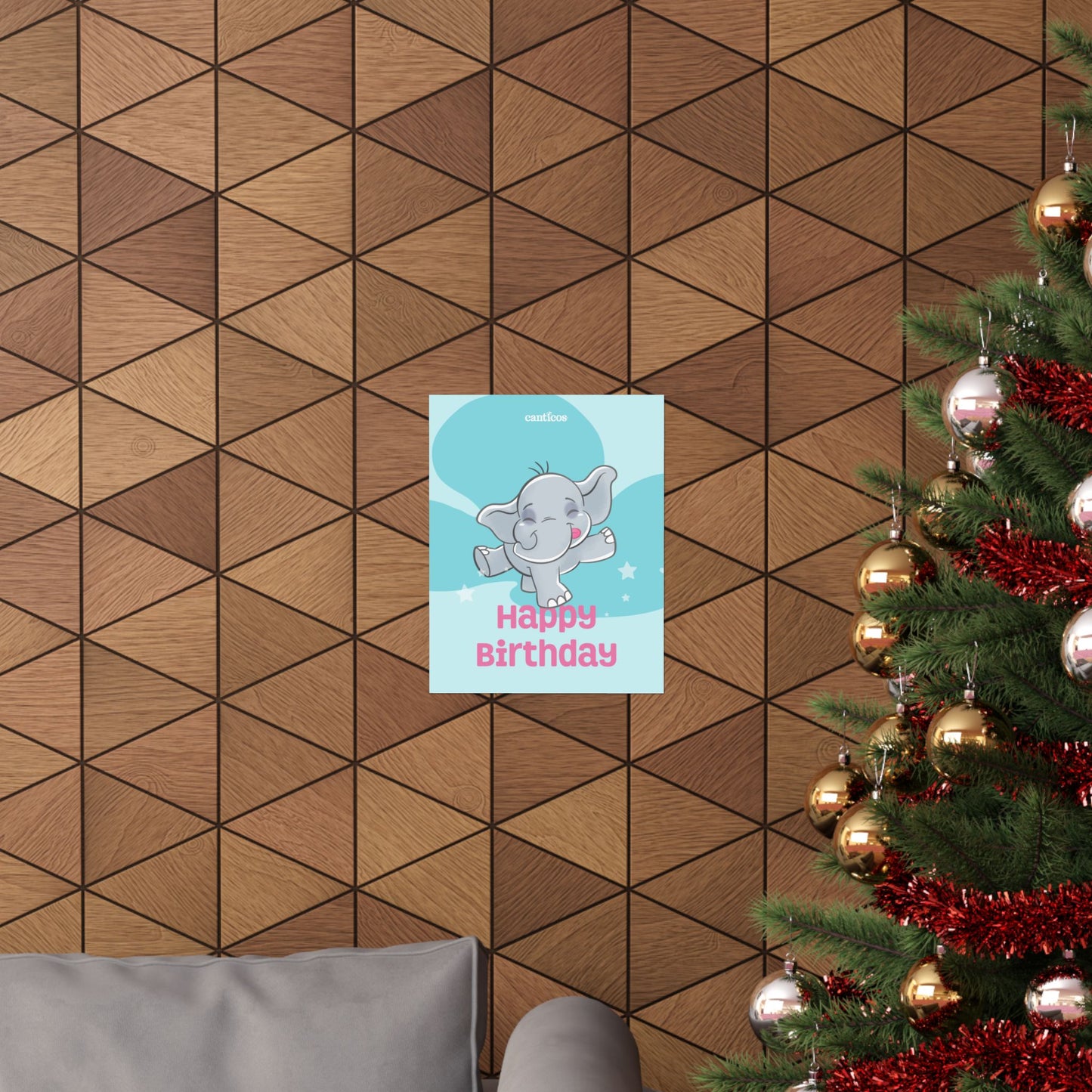Benji Happy Birthday Dancing Elephant Kids Poster