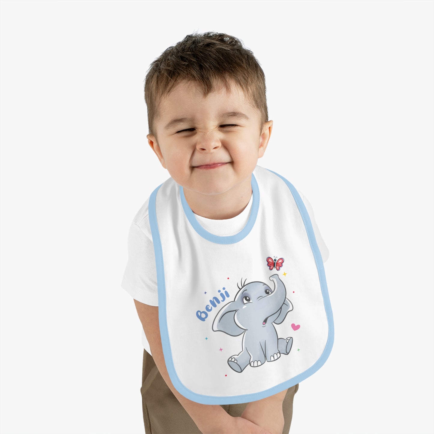 Benji the Elephant Bib – Soft, Sweet, and Perfectly Playful