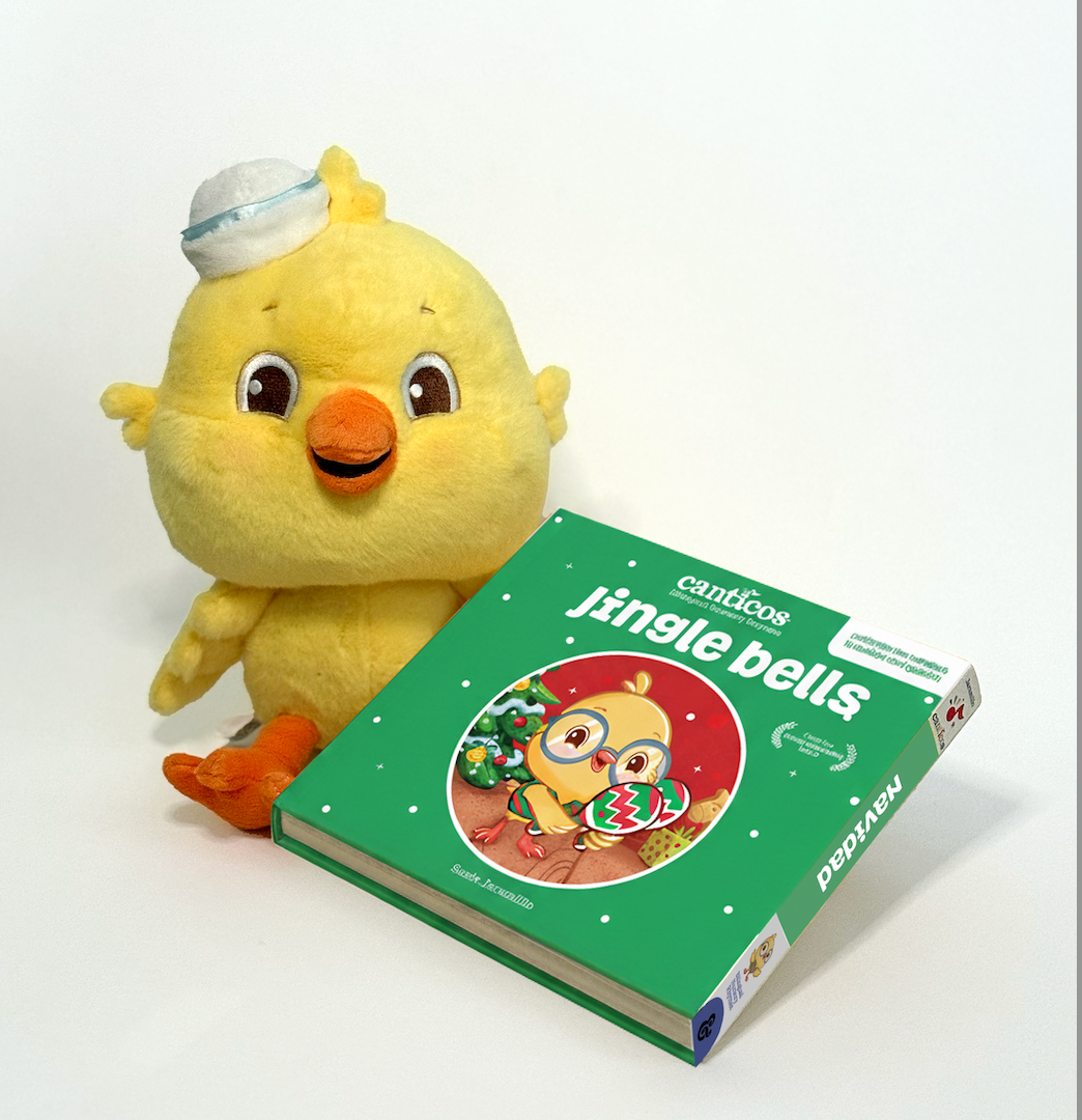 Ricky Chickie Plush + Canticos Navidad / Jingle Bells Flip & Play Book