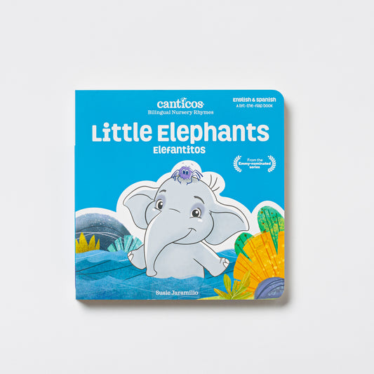 PRE-SALE: Benji Plush + Little Elephants / Elefantitos Bilingual Board Book Bundle