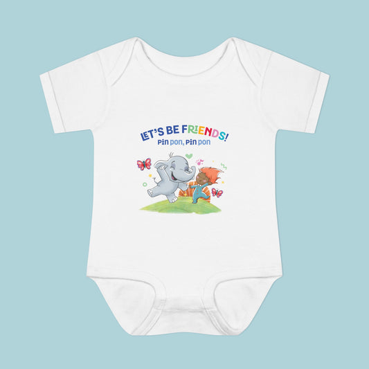 Pin Pon & Benji Let’s Be Friends Infant Bodysuit / Baby Onesie