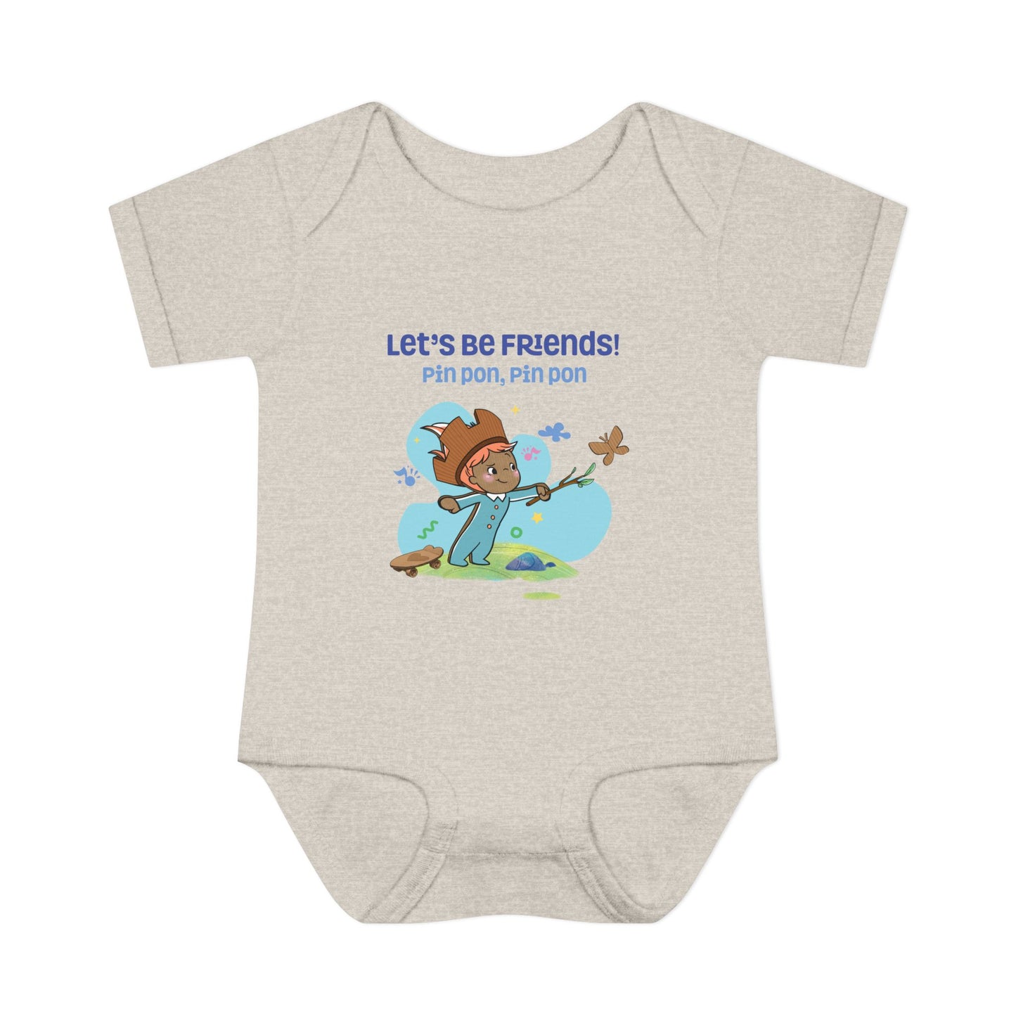 Pin Pon Let’s Be Friends Infant Bodysuit / Baby Onesie