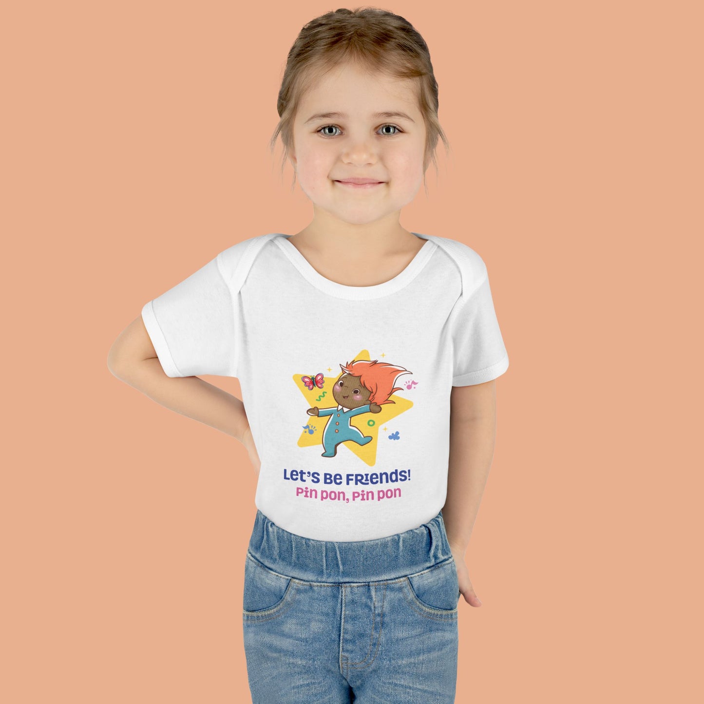 Pin Pon Let’s Be Friends Infant Bodysuit / Baby Onesie