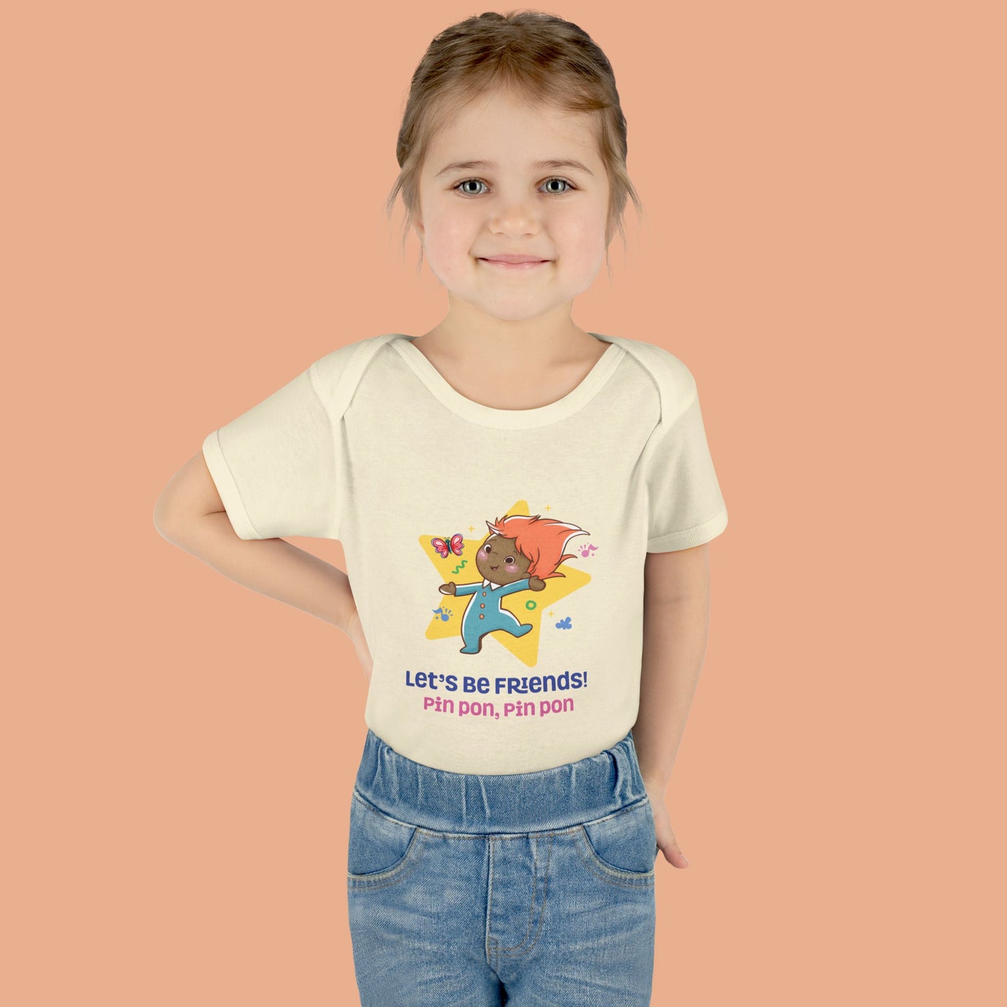 Pin Pon Let’s Be Friends Infant Bodysuit / Baby Onesie