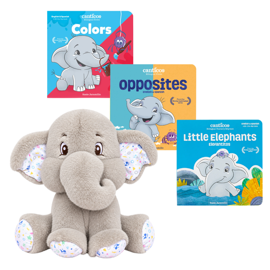 PRE-SALE: The BIG Benji Bundle: Benji Plush + Colors / Colores + Opposites / Opuestos + Little Elephants / Elefantitos