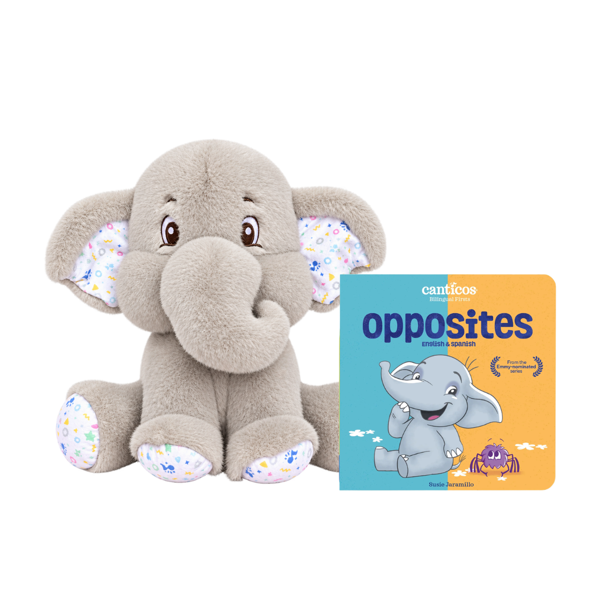 PRE-SALE: Benji Plush + Opposites / Opuestos Bilingual Board Book Bundle