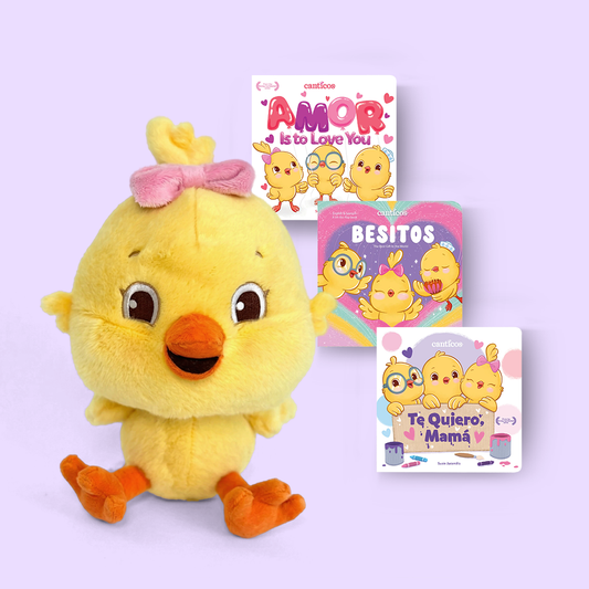 Kiki Storytime Set: Amor, Besitos & Te Quiero Mamá Books + Plush