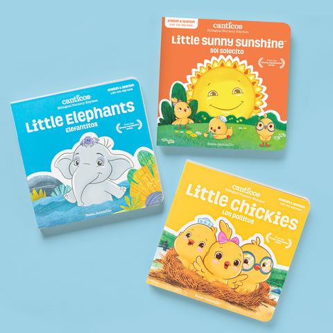 elephants, chickies, sunny sunshine bilingual