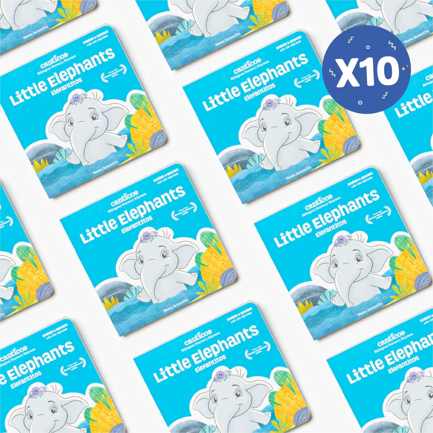 10-Book Party Favor Set – Elefantitos / Little Elephants