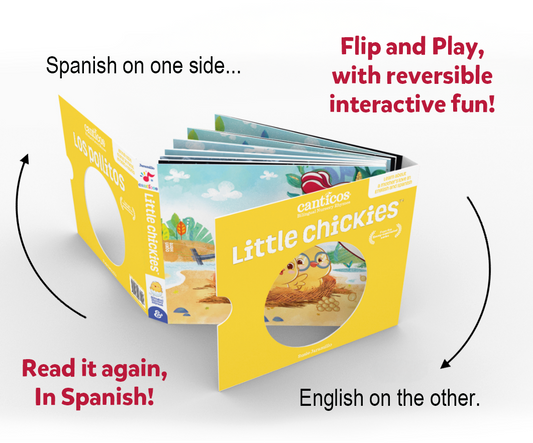 Kiki Chickie Plush + Canticos Los Pollitos Flip & Play Book