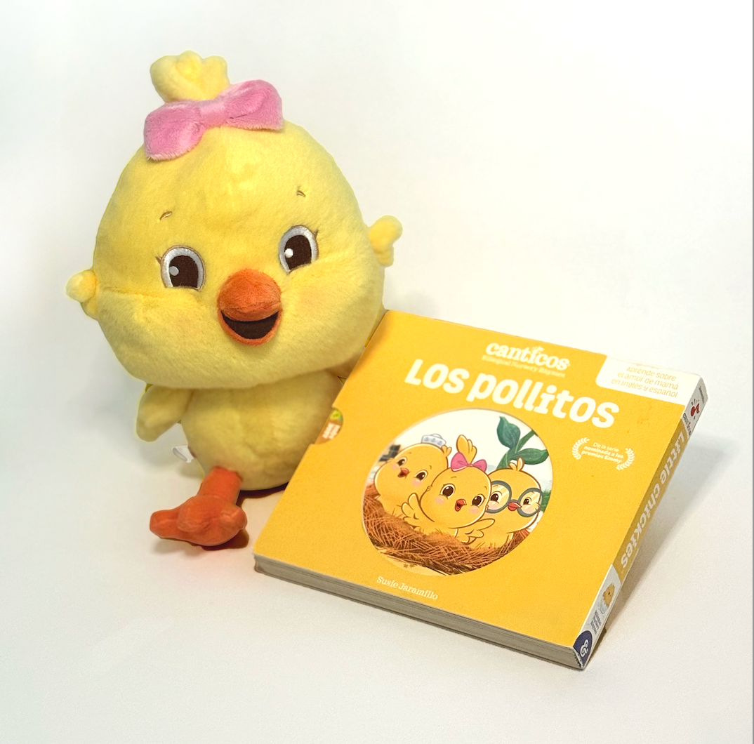 Kiki Chickie Plush + Canticos Los Pollitos Flip & Play Book