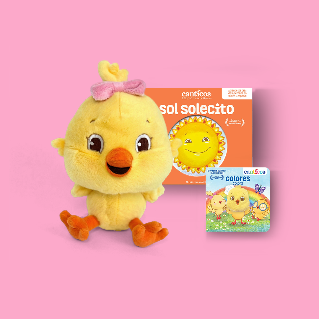 Kiki Sunshine & Colors 2-Book Set: Sol Solecito + Colors Puppet Book + Plush
