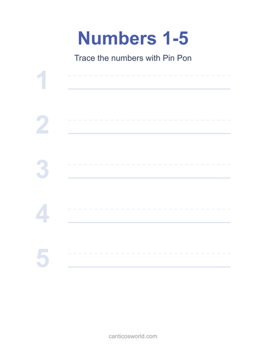 Numbers 1-5 — Tracing Practice (TEST)