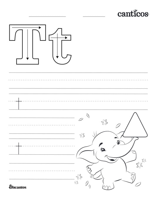 Letter T — Tracing Practice