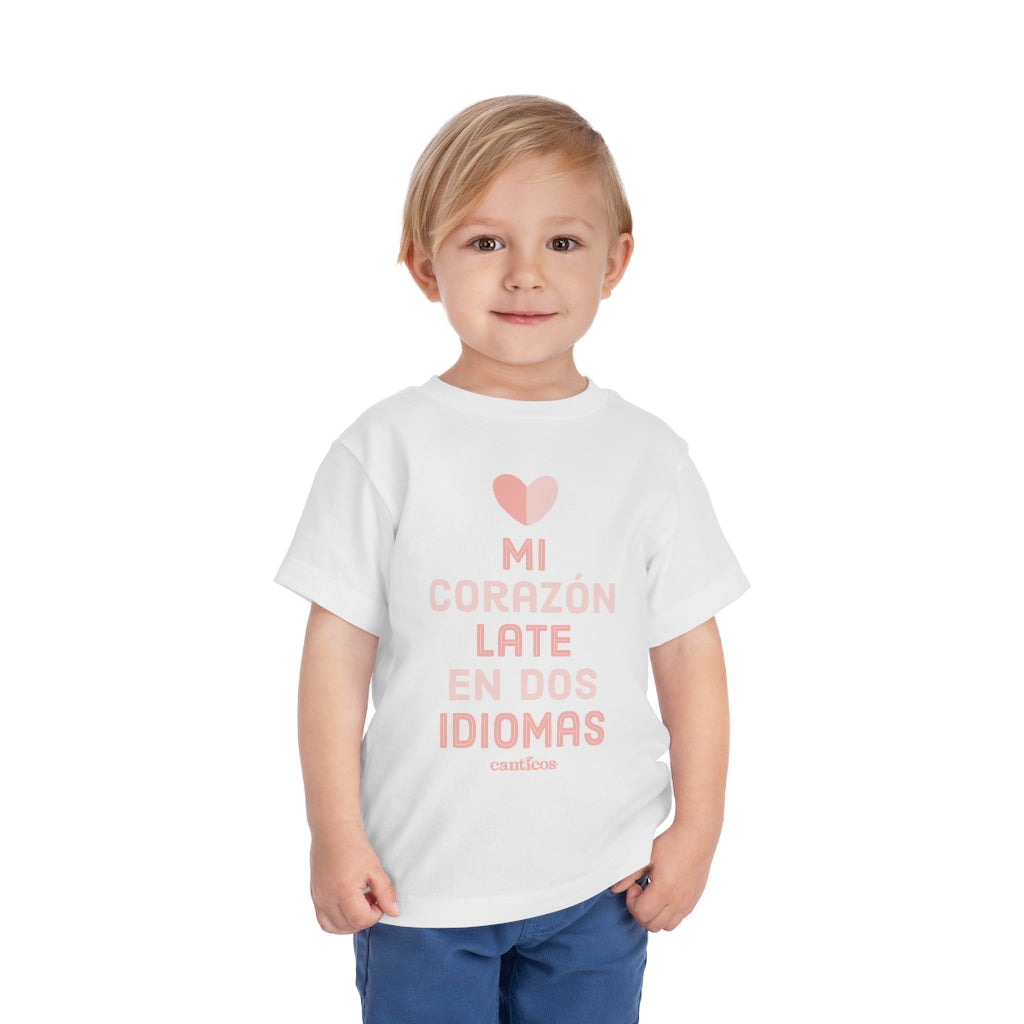 Mi Corazón late en dos Idiomas Toddler T-Shirt