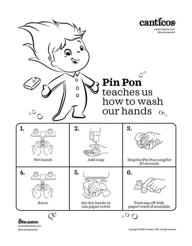 Printable Pin Pon Wash your hands Free Activity Sheet