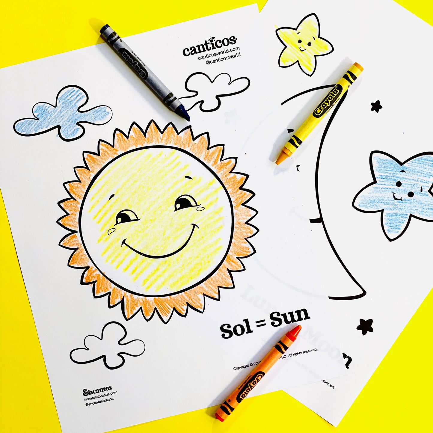 Printable Sun and Moon Coloring Sheets