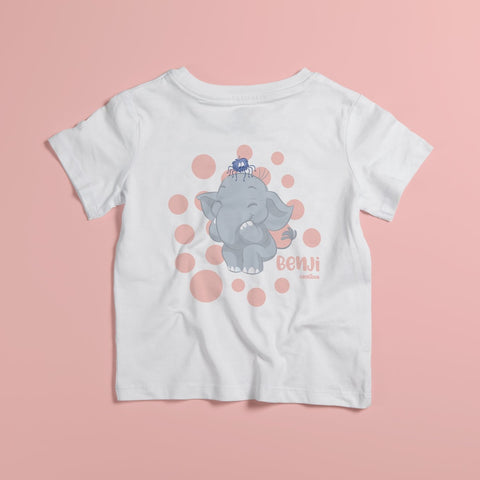 Benji the Elephant Toddler T-Shirt -Pink