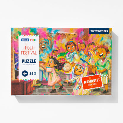 Tiny Travelers Puzzle: Holi Festival