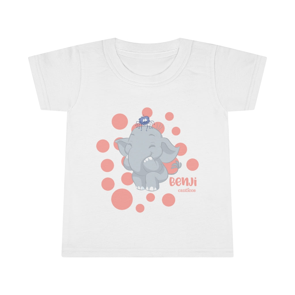 Benji the Elephant Toddler T-Shirt -Pink